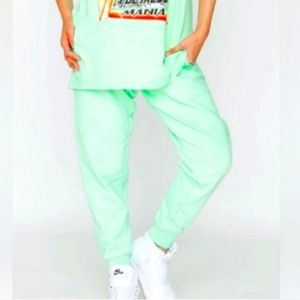 NWT LA DETRESSE MINT COLOR SWEATPANTS